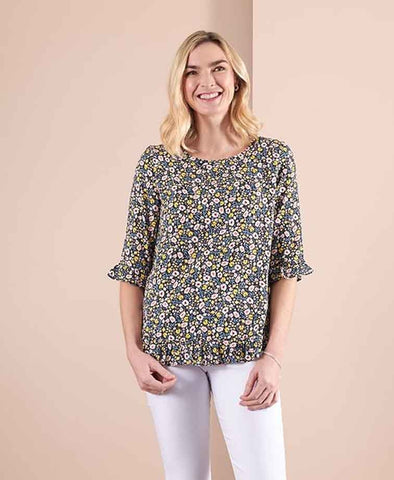 FOIL (BN) "Sweet floral" ruffle sleeve top! 10