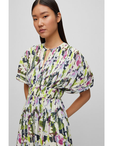 BOSS (LN) Pleat detail floral print dress! 10