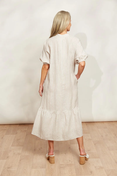 EB & IVE (LN) Soujourn stripe linen midi dress - Dune! 16