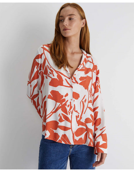 SPORTSCRAFT (LN) Orange floral print viscose blouse! 18
