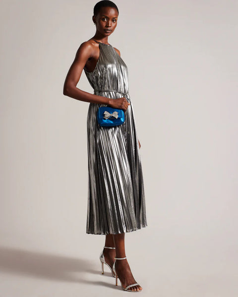 TED BAKER (LN) Embellished silver leather heels! 40