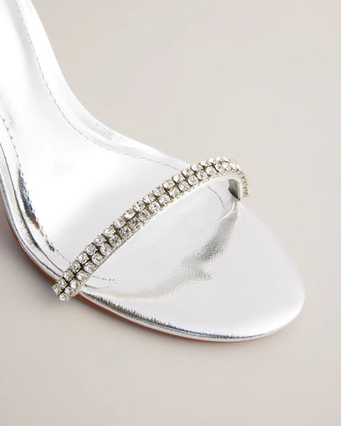 TED BAKER (LN) Embellished silver leather heels! 40