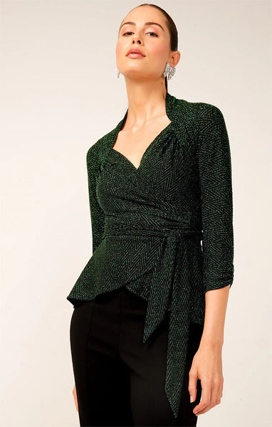 SACHA DRAKE - River fire wrap top - Metallic emerald! 14