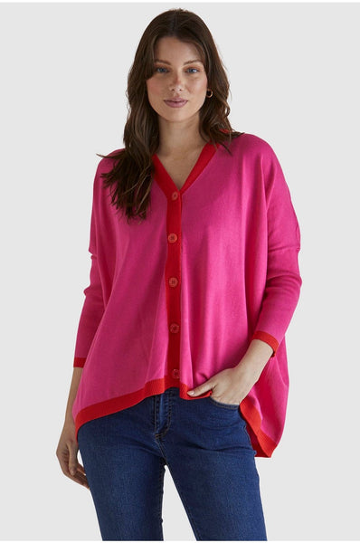 BETTY BASICS - Hampton cardigan - Pink /orange! 14