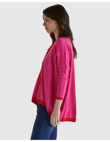 BETTY BASICS - Hampton cardigan - Pink /orange! 14