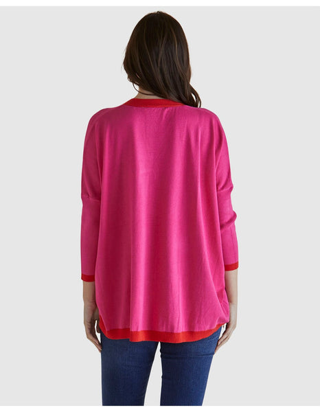 BETTY BASICS - Hampton cardigan - Pink /orange! 14