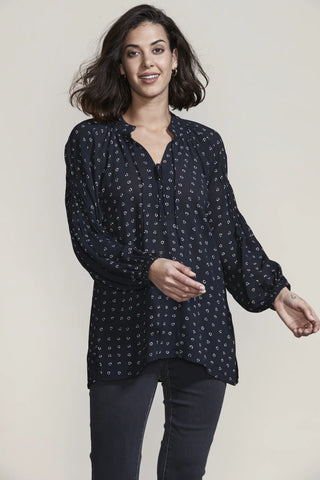 LANIA (LN) "Indie" sheer viscose printed shirt! 14
