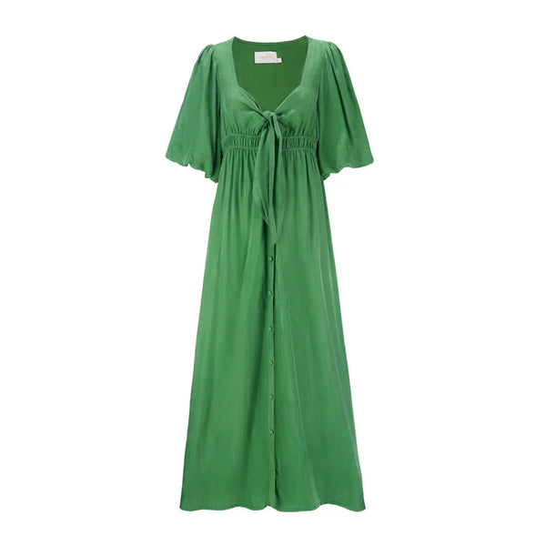 SANCIA (LN) The Cerie cupro maxi dress - Bottle green! 12