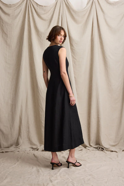 MAX (LN) Alice V neck French linen dress! 10