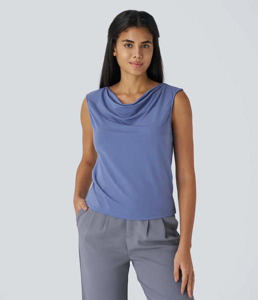 HALARA - Cornflower blue cowl neck top! 14