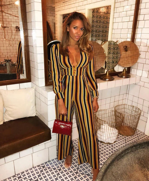 GLAMOROUS - Mustard stripe wide leg jumpsuit! 12