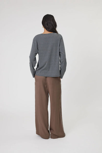 MARLOW (LN) Uno L/S tee - Charcoal stripe! 14