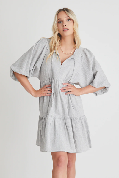 AMONG THE BRAVE - Provocation puff sleeve dress! 8-10