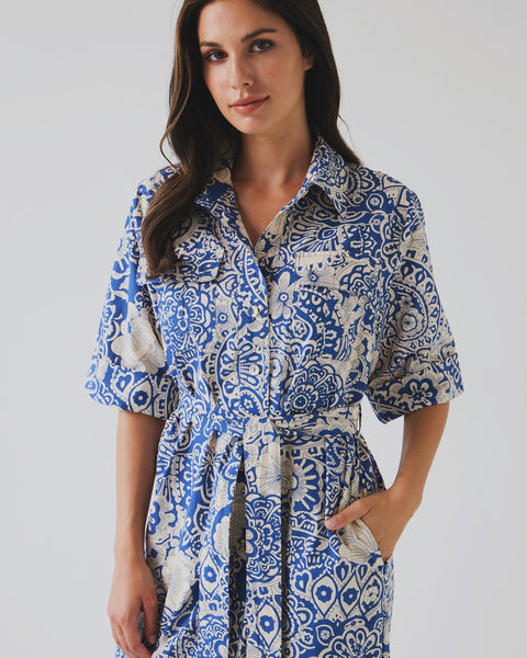 TUESDAY (LN) Julia shirt dress - Blue mandala! 12