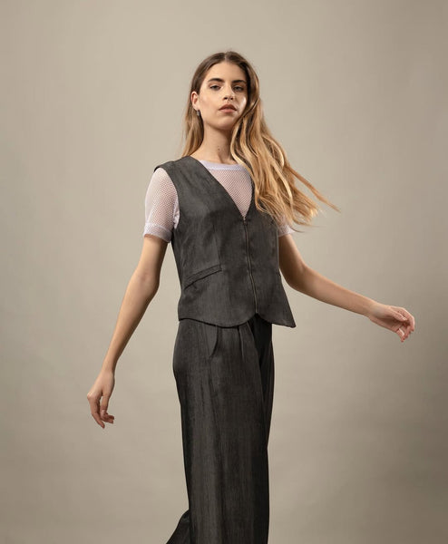 REPERTOIRE (NZ) "Biba" waistcoat - Grey sheen! 12