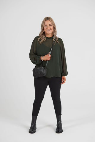 BLANK SPACE (NZ) Ruffle neck Julia chiffon blouse! 12