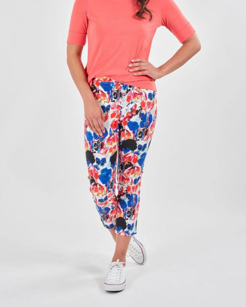 VASSALLI - Pull on straight leg floral pant! 12