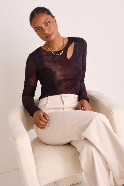 AMONG THE BRAVE - Ruched sleeve mesh top! 14