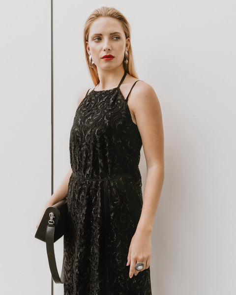 REPERTOIRE (NZ) "Taj" metallic lace wrap dress! 14