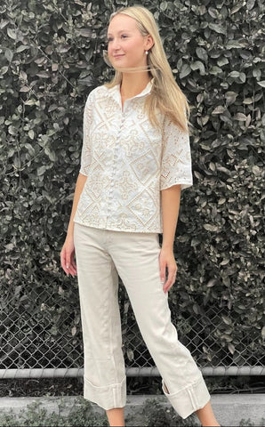 ZOE KRATZMANN - Cream broderie shirt! 10-12