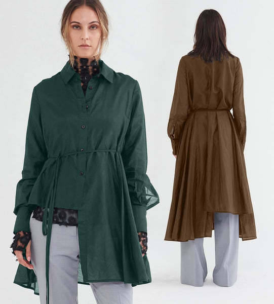 TAYLOR - Cotton/silk cropt shard shirt! 16