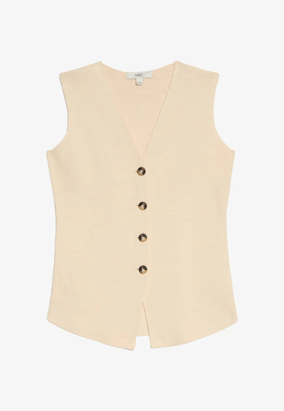 M&S "Soft touch" knit waistcoat! 12 Oatmeal