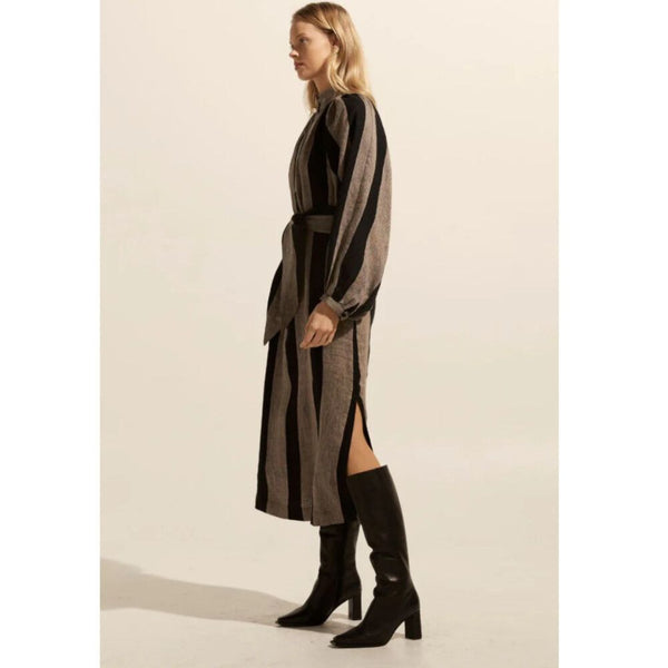 ZOE KRATZMANN - Linen Import dress - Black/stone! 12-14