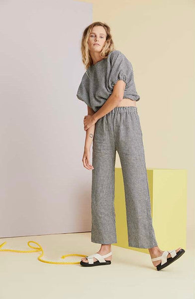 HEJ-HEJ - Gingham linen bubble crop top! 8-16