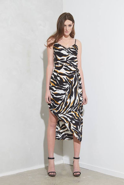 MOOCHI (NZ) Silk lift maxi dress - Animal print! 8