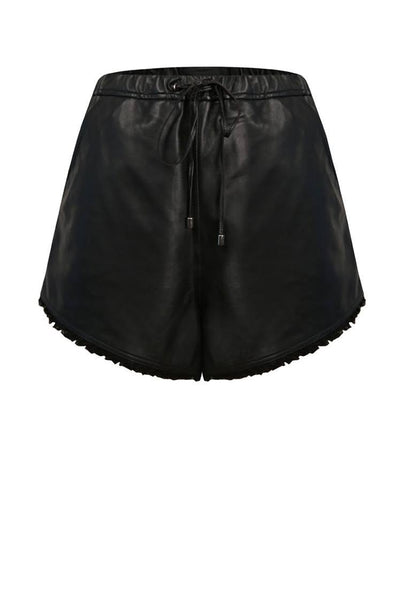 MOOCHI "Lux shallow" fringe leather short! 12