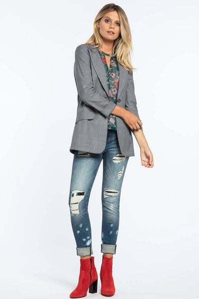 REPERTOIRE (NZ) "Darcy" wool blend plaid jacket! 16