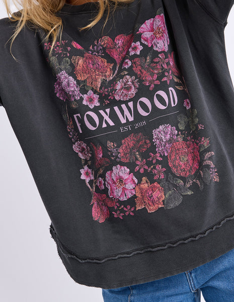 FOXWOOD (LN) Vintage posy jumper - Washed black! 12-16