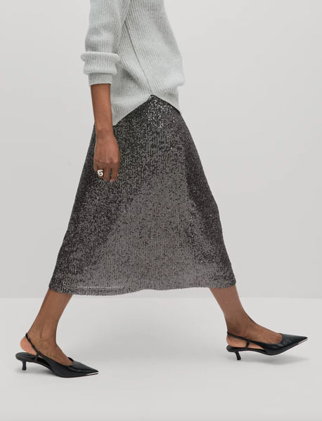 M&S - Sequin midi slip skirt - Grey! 12