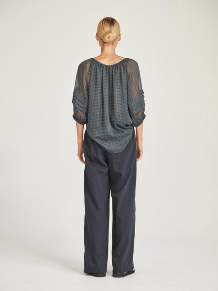 CAROLINE SILLS (LN) NZ Metallic Bonita blouse! 14