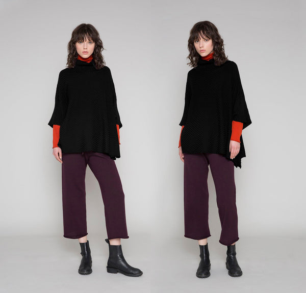 STANDARD ISSUE (NZ) Merino rib knit poncho! 10-14