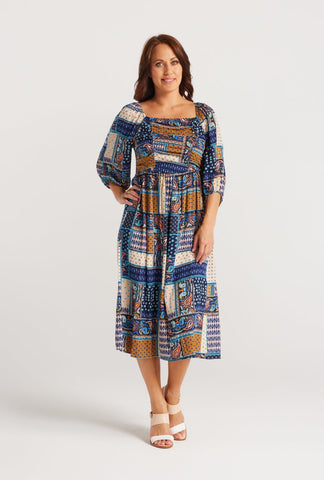 ZAFINA (BN) "Delilah" moroccan print midi dress! 14