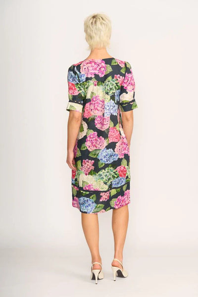 FOIL (LN) Trim time hydrangea print linen dress! 16