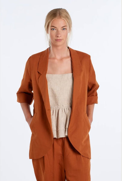 NYNE (LN) NZ "World" linen blazer - Rust! 12