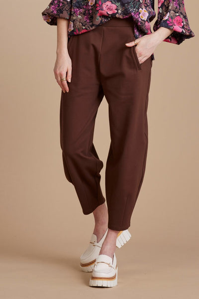 MADLY SWEETLY - Ponte knit barrel tulip pant - Chocolate! 14