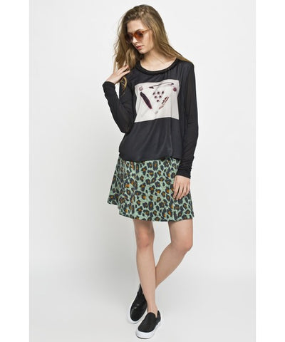 MAISON SCOTCH - Leopard print jersey mini skirt! 12