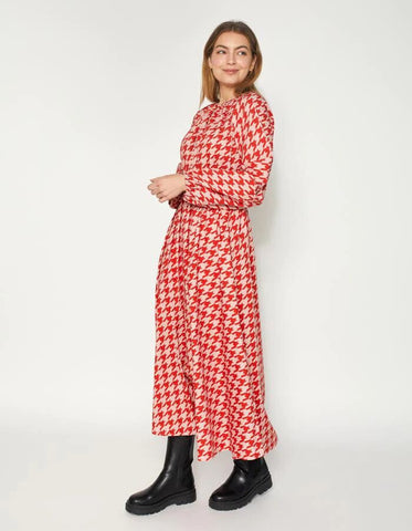 DEAR SUTTON - Alexis dress - Ruby houndstooth print! 14