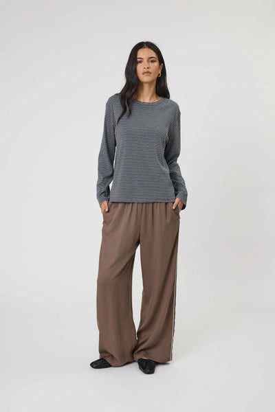 MARLOW (LN) Uno L/S tee - Charcoal stripe! 14