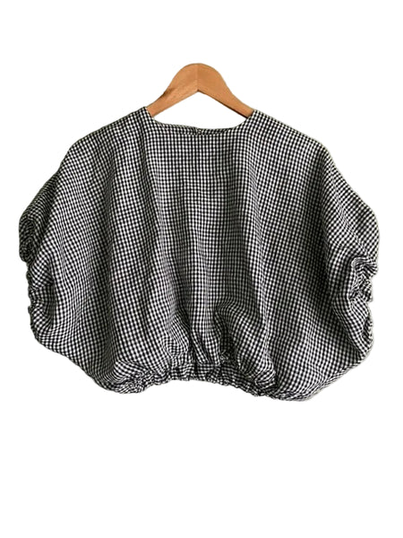 HEJ-HEJ - Gingham linen bubble crop top! 8-16