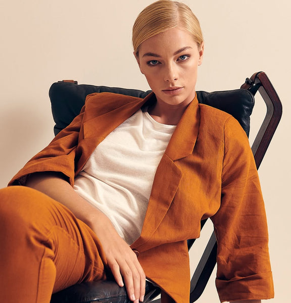 NYNE (LN) NZ "World" linen blazer - Rust! 12
