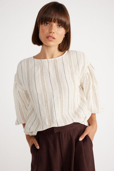 STAPLE THE LABEL - Umbria stripe linen blouse! 10-12
