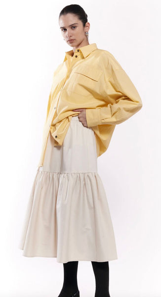 GREGORY (NZ) Ghini tiered Japanese fabric midi skirt! 14