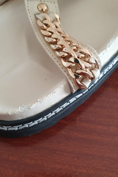 HAEL & JAX - Chain detail leather sandals! 38