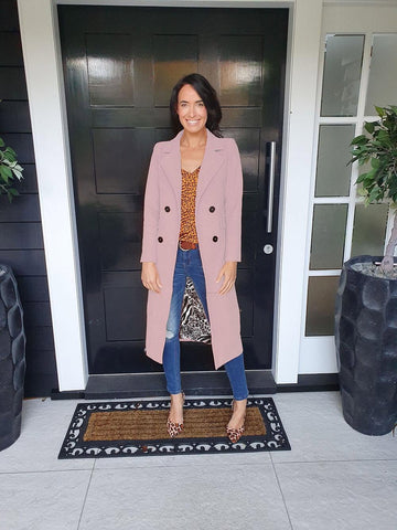 AUGUSTINE - Longline blush pink coat! 12