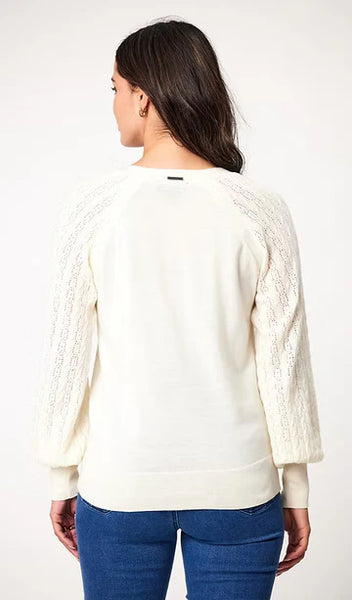 NEWPORT - Nina pointelle sleeve merino jumper! 12