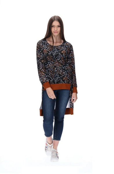 CHARLO - Ashley rust floral tunic top! 14